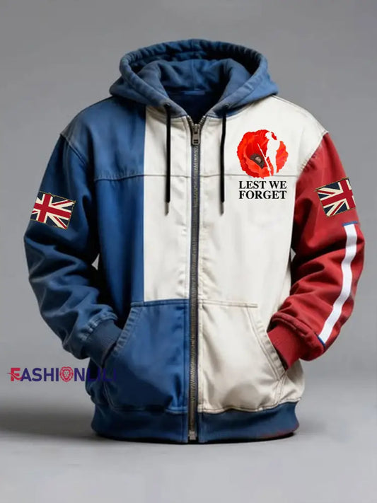 Men’s Lest We Forget Zip-Up Hoodie As picture / S