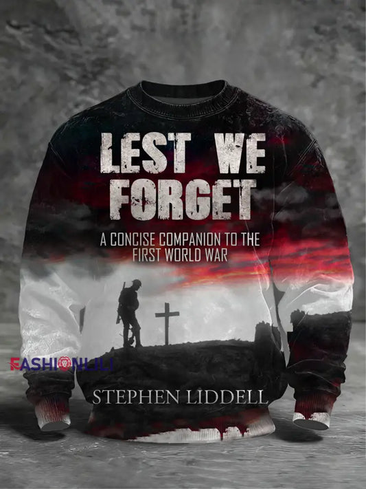 Men’s Lest We The Forget Crew Neck Sweatshirt As picture / S