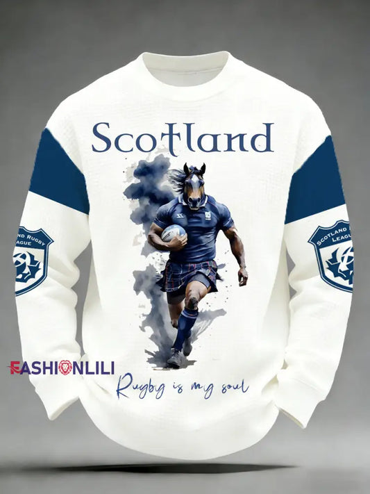 Men’s Long-Sleeved Shirt With Scottish Rugby-Inspired Print A / S