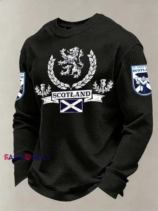 Men’s Long-Sleeved Shirt With Scottish Rugby-Inspired Print A / S