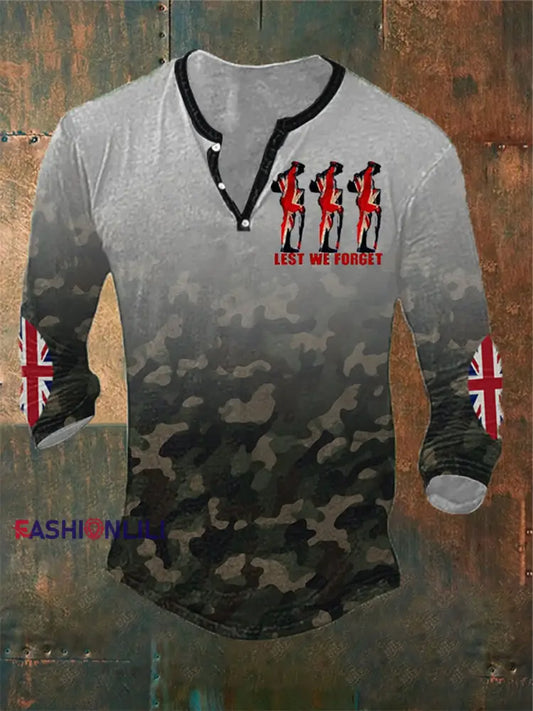 Men’s LRemembrance Day Lest We Forget Long Sleeve T-Shirt As picture / S