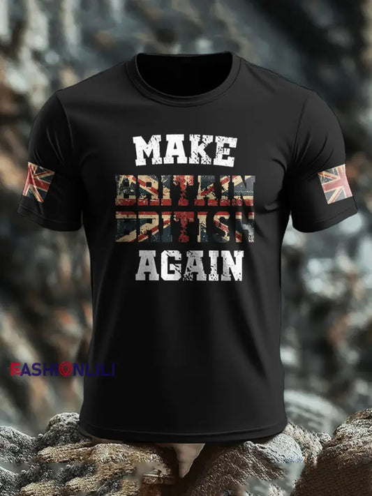 Men’s Make Britain British Again Printed T-shirt Black / S