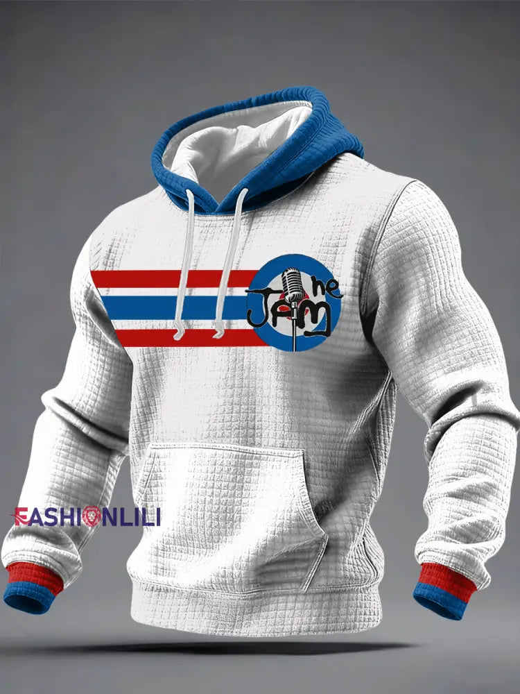 Men’s Modfather UK Music Mods Lover Checkered Cotton Hoodie White / S