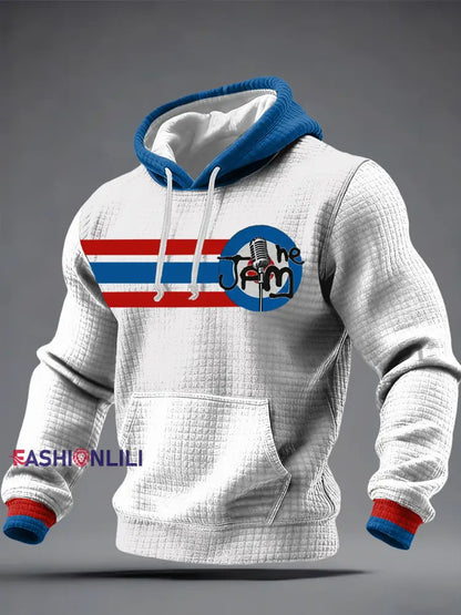 Men’s Modfather UK Music Mods Lover Checkered Cotton Hoodie White / S