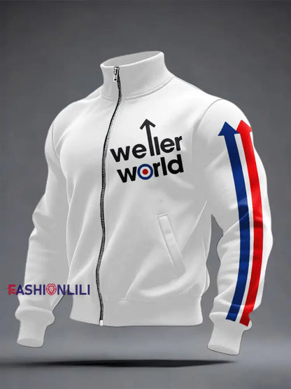 Men’s Modfather UK Music Mods Lover Printed Coat White / S