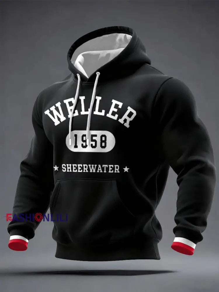 Men’s Modfather UK Music Mods Lover Printed Hoodie Black / S