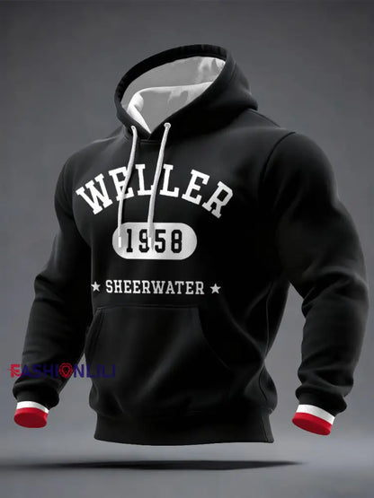 Men’s Modfather UK Music Mods Lover Printed Hoodie Black / S