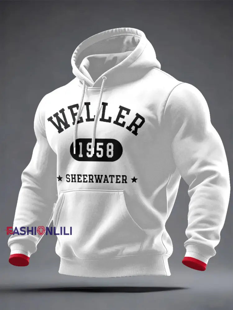 Men’s Modfather UK Music Mods Lover Printed Hoodie White / S