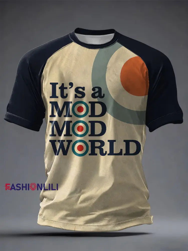 Men’s Modfather UK Music Mods Lover Printed T-shirt Navy Blue / S