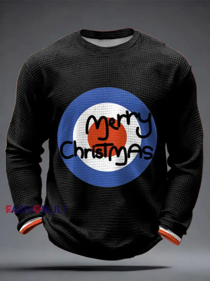 Men’s Modfather UK Music Mods Lover Printed Waffle Tops Black / S