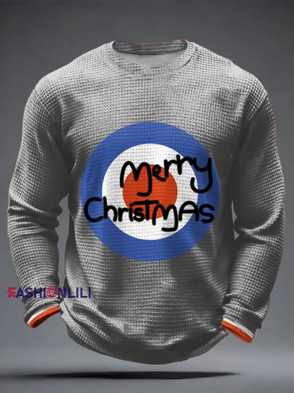 Men’s Modfather UK Music Mods Lover Printed Waffle Tops Light Gray / S