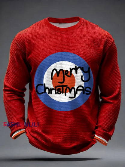 Men’s Modfather UK Music Mods Lover Printed Waffle Tops Red / S