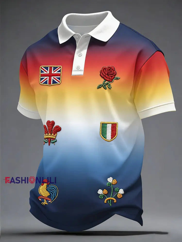 Men’s Nations of Rugby Lover Printed Casual Tops A / S