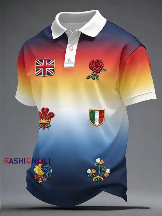 Men’s Nations of Rugby Lover Printed Casual Tops A / S