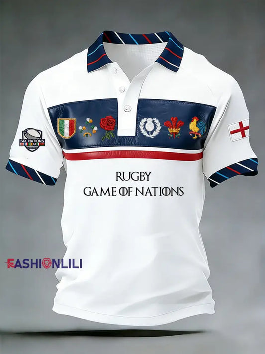 Men’s Nations of Rugby Lover Printed Casual Tops A / S