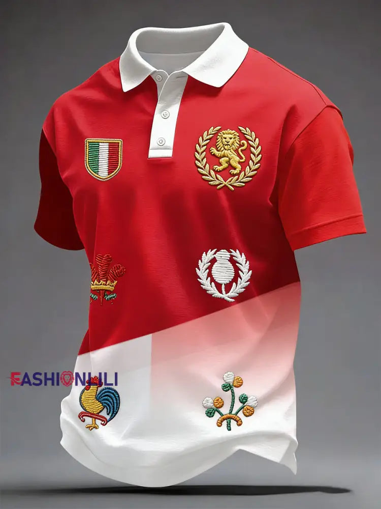 Men’s Nations of Rugby Lover Printed Casual Tops A / S