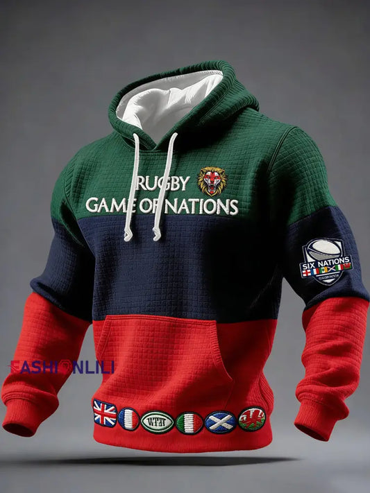 Men’s Nations of Rugby Lover Printed Hoodie A / S