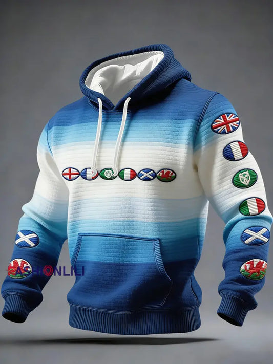 Men’s Nations of Rugby Lover Printed Hoodie A / S