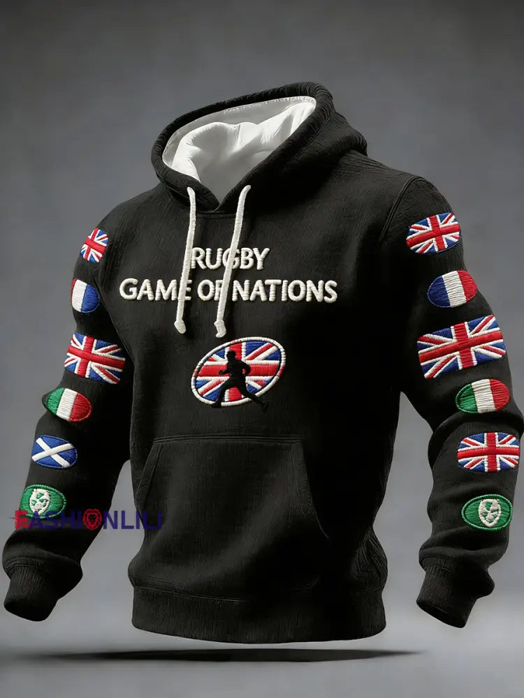 Men’s Nations of Rugby Lover Printed Hoodie A / S