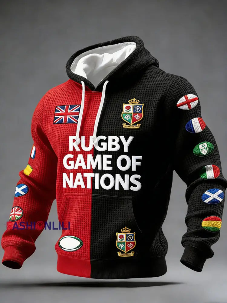 Men’s Nations of Rugby Lover Printed Hoodie A / S