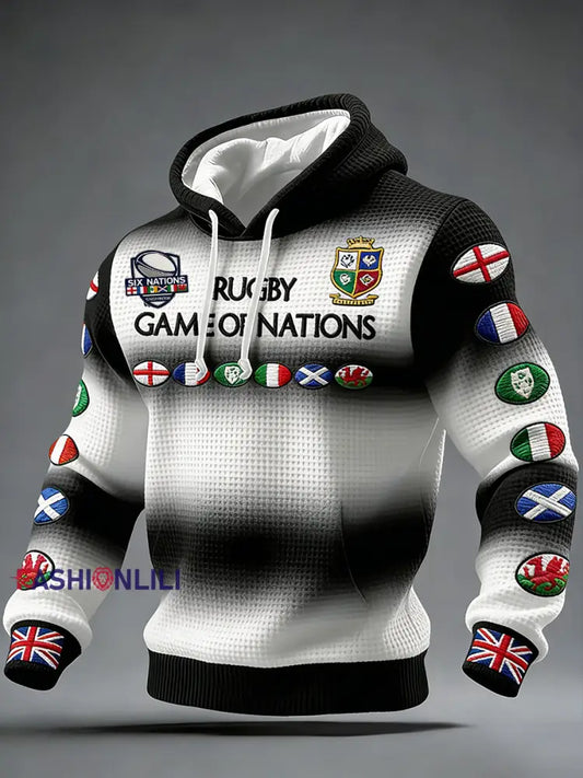 Men’s Nations of Rugby Lover Printed Hoodie A / S