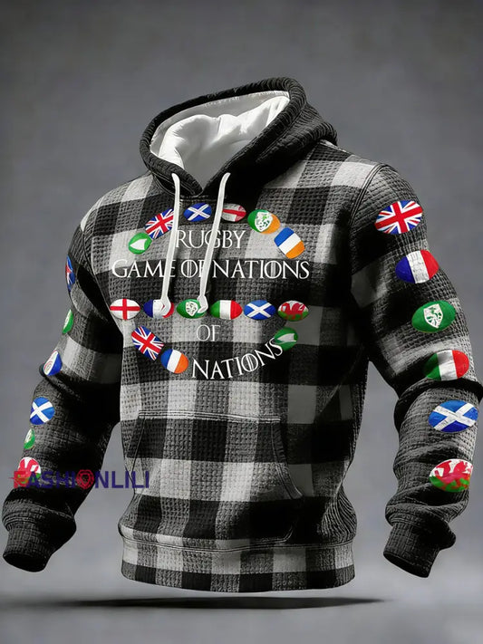 Men’s Nations of Rugby Lover Printed Hoodie A / S