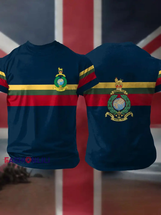 Men’s Navy Veteran Marines Printed T-shirt Navy Blue / S