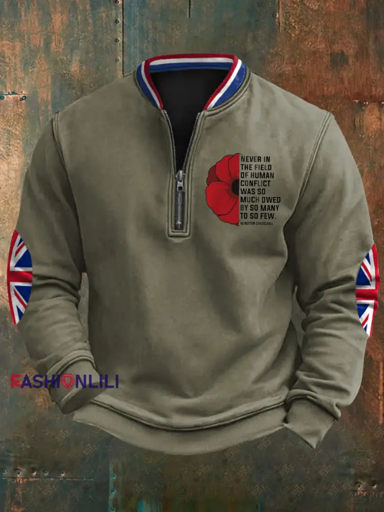 Men’s Never In The Fleld Printed Sweatshirt Army Green / S