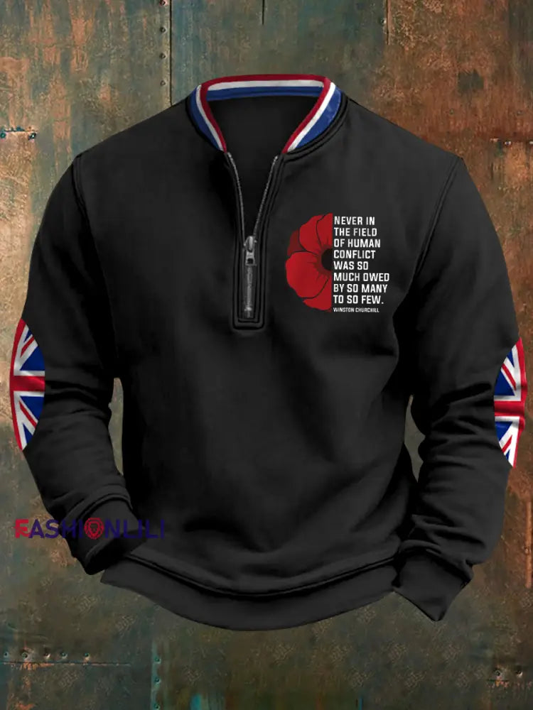 Men’s Never In The Fleld Printed Sweatshirt Black / S