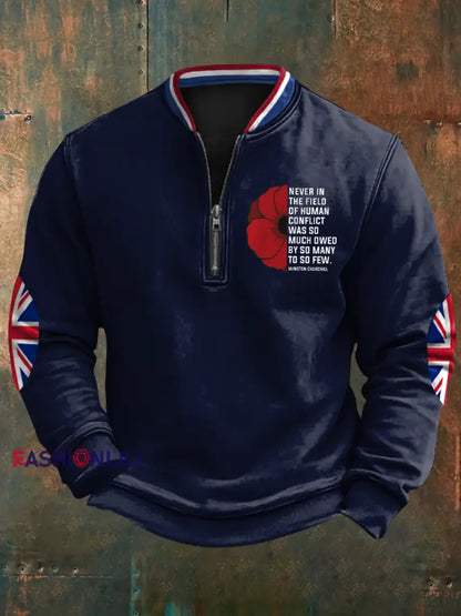 Men’s Never In The Fleld Printed Sweatshirt Navy Blue / S