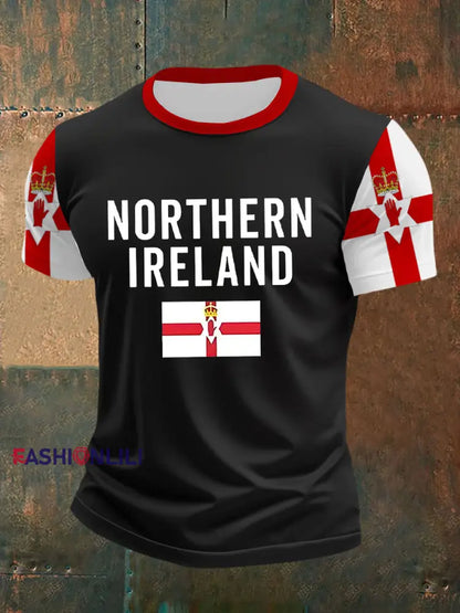 Men’s Northern Ireland Flag Casual T-Shirt Black / S