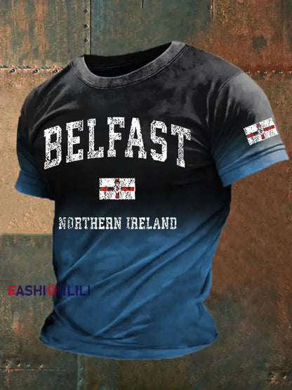Men’s Northern Ireland Flag Casual T-Shirt Blue / S