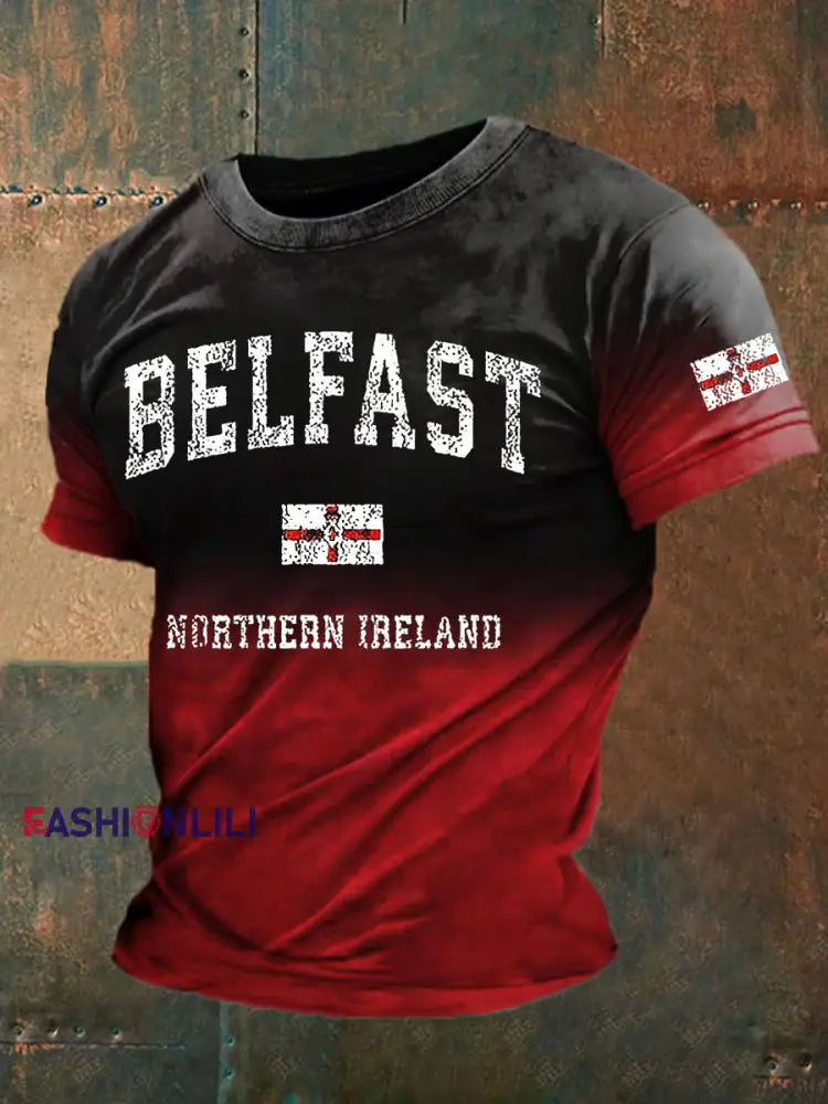 Men’s Northern Ireland Flag Casual T-Shirt Red / S