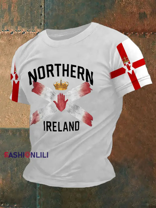 Men’s Northern Ireland Flag Casual T-Shirt White / S