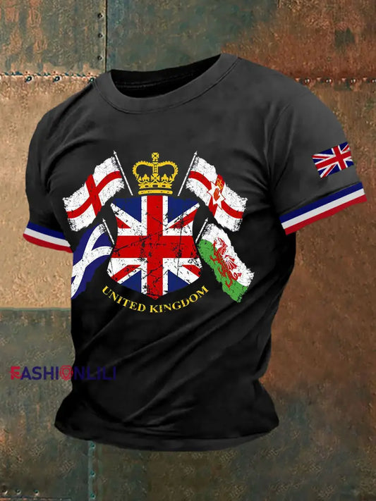 Men’s Northern Ireland Print Button T-Shirt Black / S