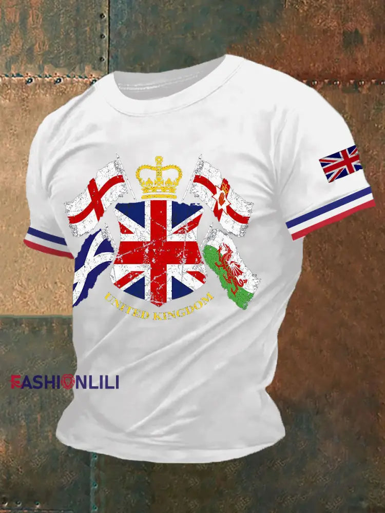 Men’s Northern Ireland Print Button T-Shirt White / S