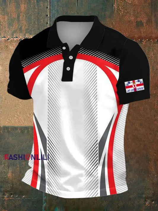 Men’s Northern Ireland Print Polo Neck Plunger Short Sleeve T-Shirt White / S