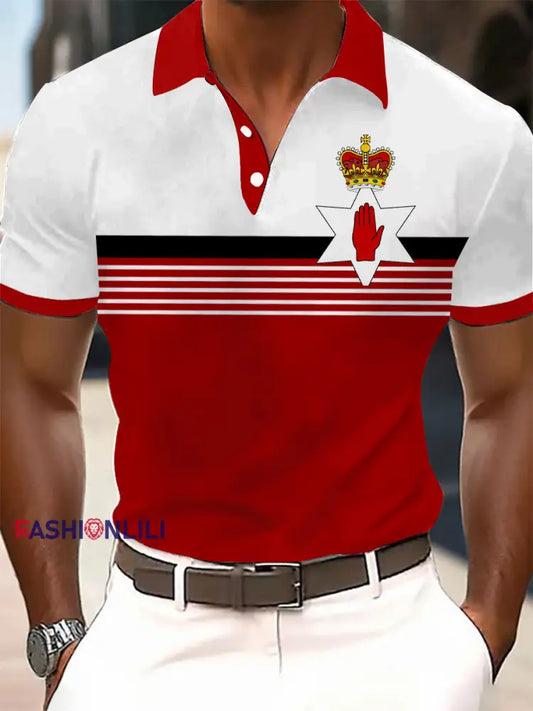 Men’s Northern Ireland Printed Casual Short Sleeve Top Red / S