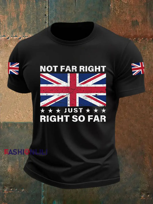 Men’s Not Far Right Just Right So Far Short-sleeved T-shirt Black / S