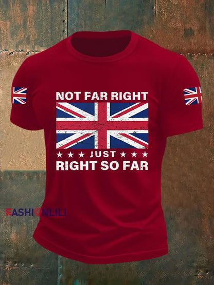 Men’s Not Far Right Just Right So Far Short-sleeved T-shirt Deep Red / S