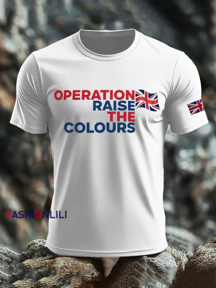 Men’s Operation Raise The Colours imitation cotton short-sleeved T-shirt White / S