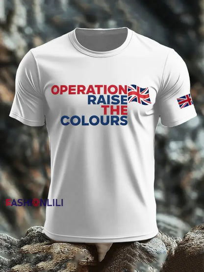 Men’s Operation Raise The Colours imitation cotton short-sleeved T-shirt White / S