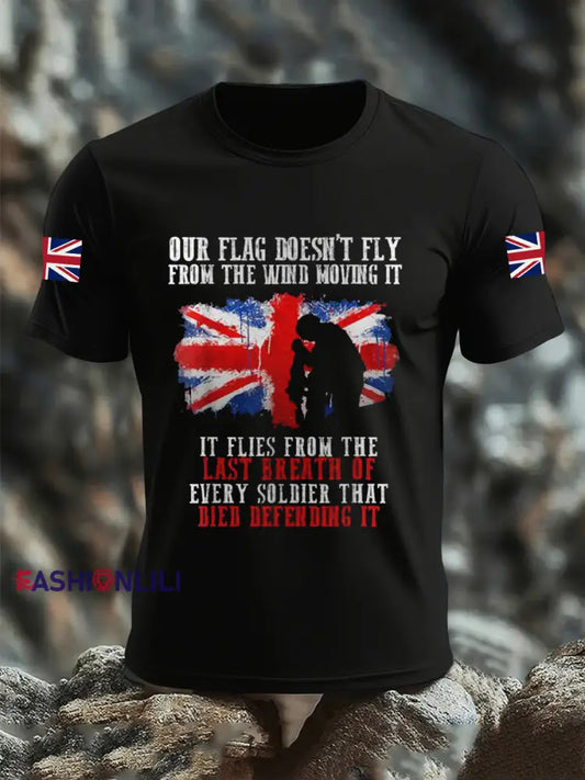 Men’s Our Flag Doesn’t Flay From The Wind Moving It Short Sleeves T-shirt Black / S