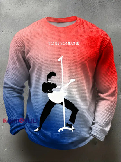 Men’s Paul Weller of The Jam minimalist pop art Waffle Long Sleeve T-Shirt As picture / S