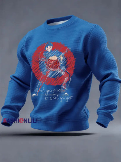 Men’s Paul Weller The Jam Checkered Cotton Hoodie Blue / S