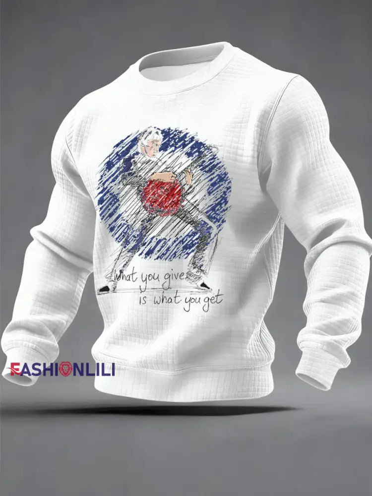 Men’s Paul Weller The Jam Checkered Cotton Hoodie White / S