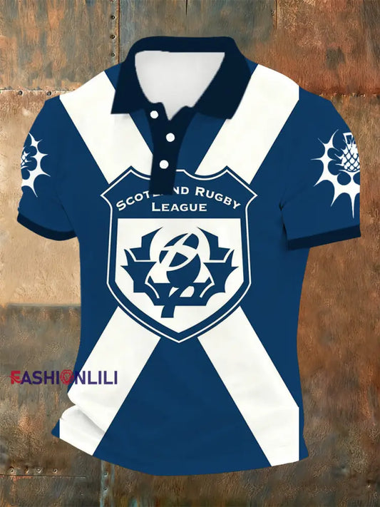 Men’s Polo Shirt With Scottish Rugby-Inspired Print A / S
