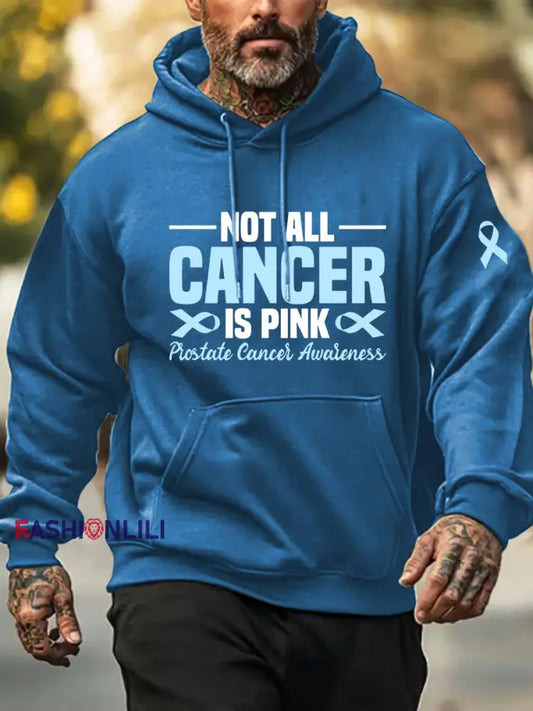 Men’s Prostate Cancer Awareness Print Casual Sweatshirt Blue / S