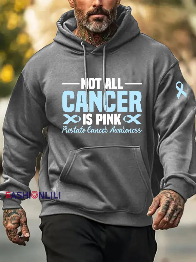 Men’s Prostate Cancer Awareness Print Casual Sweatshirt Gray / S