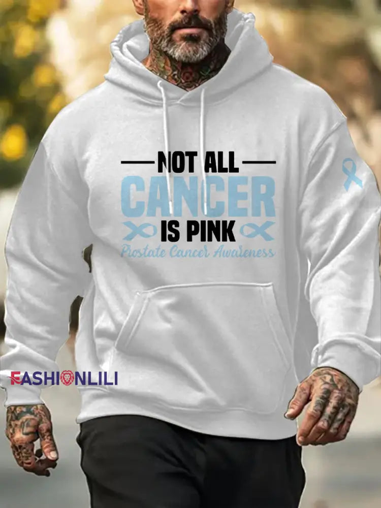 Men’s Prostate Cancer Awareness Print Casual Sweatshirt White / S